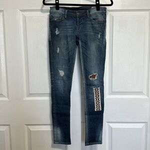 Free People Artisan De Luxe Distressed Patchwork Jeans Size 24